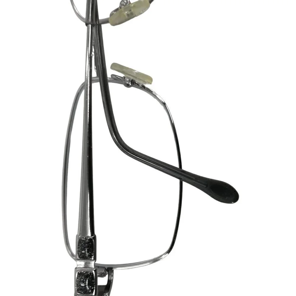 Safilo Emozioni Elasta Rectangle Metal Silver Eyeglass Frames 4349 54-17-135